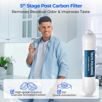iSpring F10KU NSF Certified 1-Year Replacement Filter Set for 7-Stage RO Water Filtration Systems, Includes Alkaline Mineral & UV Filters, 10 Pieces, No RO Membrane