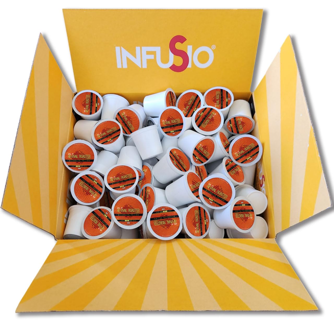 InfuSio Coffee Pods – 96 Count, Bourbon Pecan (Flavored Coffee) Single Serve Coffee Pods for Keurig K Cup® Brewers, Compatible with Keurig 2.0 Brewers