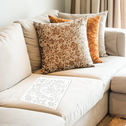 Large Flower Stencils for Painting Floral Leaf Stencil Rose Vine Background Template Paint Stencils for Painting on Wood Burning Art Craft Canvas Furniture Wall (7 Large Flowers)