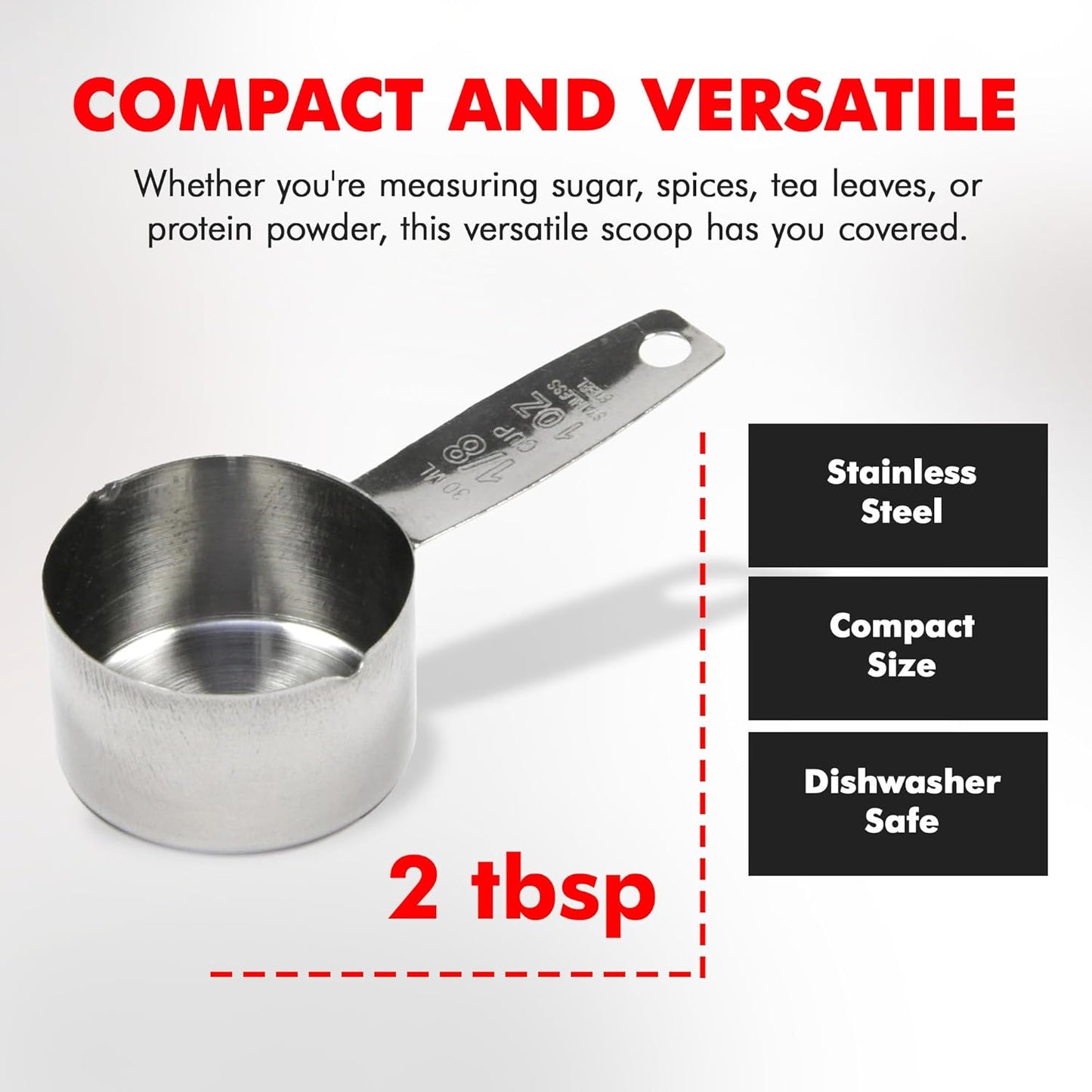 Chef Craft Select Coffee Measurer, 4 inch 2 tbsp, Stainless Steel