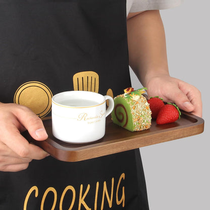 Medium Acacia Wood Serving Trays Long Charcuterie Boards Wood Snack Platter Rectangular Cookie Appetizer Plates Serving Cheese Board Rectangle Kitchen Dinner Platters for Food Dish Cake Dessert Tray