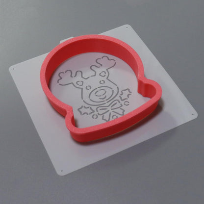 Snowglobe Cookie cutter and stencil set Winter Baking stencils and cutters bundle DIY Snowflake bakery decorating kit Christmas PYO Cookie cutter with stencils Royal Icing stencil (Snowglobe Set)