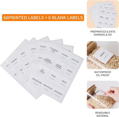 Glass Food Storage Containers with Lids, 50 Oz High Borosilicate Glass Jars for Coffee Bean, Candy, Cookie, Flour, Square