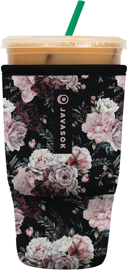 Sok It JavaSok Iced Coffee & Cold Soda Insulated Neoprene Cup Sleeve (Bloom at Night, Large: 30-32oz)