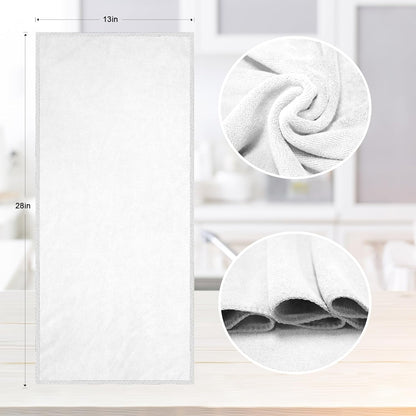 kimteny 13x28 Inches Kitchen Cloth Dish Towels, 400 GSM Premium Dishcloths, Super Absorbent Coral Velvet Microfiber Cleaning Cloths, Fast Drying Rags for Washing Dishes (6 Pack, White)
