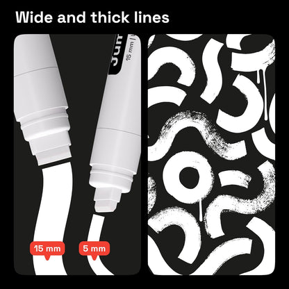 ARTISTRO 5 White Jumbo Markers Acrylic Markers with 15mm Jumbo Felt Tip for Murals Tagging Posters Art Journals & Calligraphy