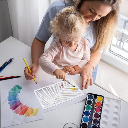 18Pcs Stencils for Crafts Painting, Reusable Cake Stencils Decorating Texture Stencil Background Stencil Leaf Floral Tree Templates for Painting on Wood Furniture Card Canvas Paper Scrapbook
