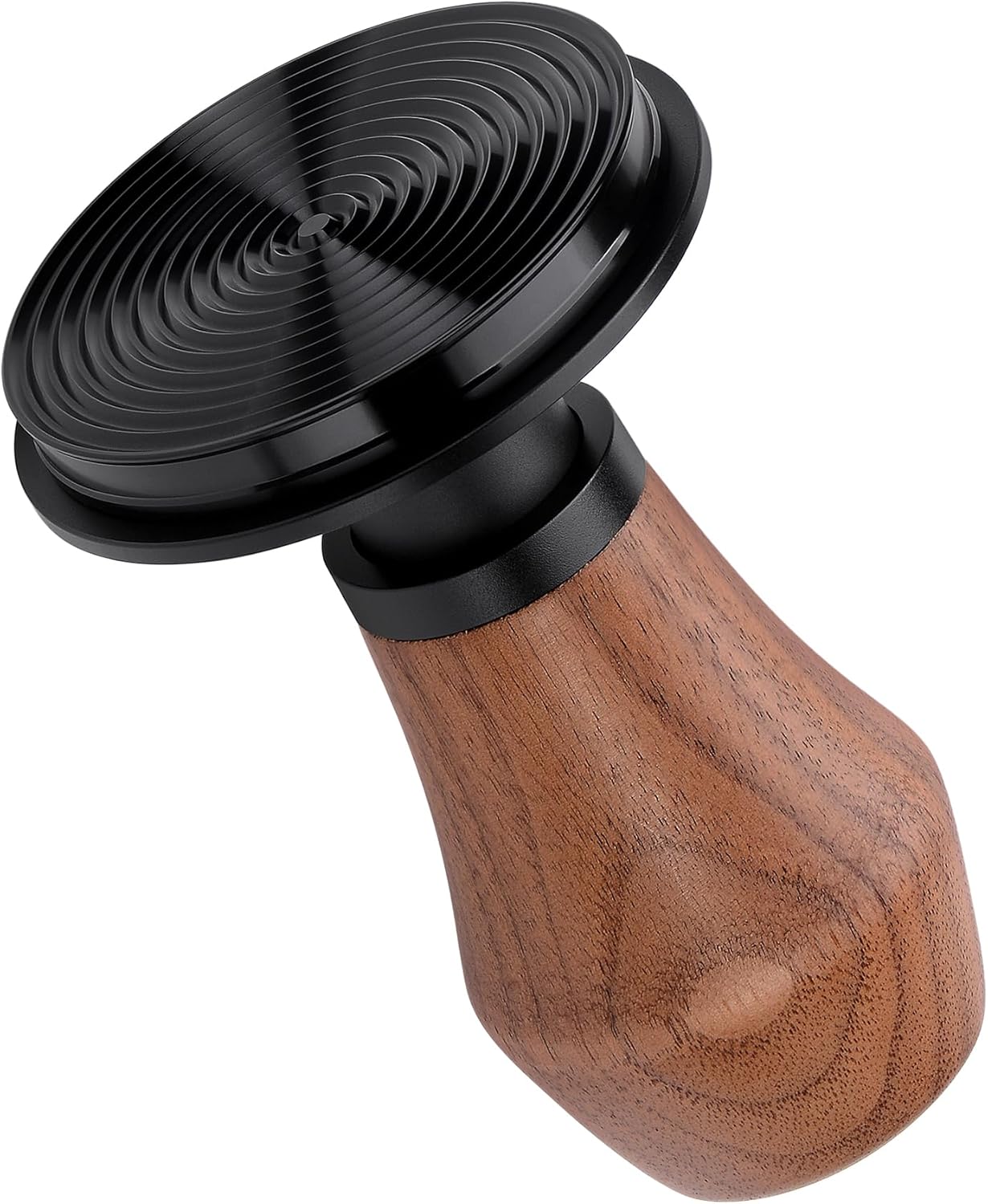 Normcore 58mm Espresso Coffee Tamper V4.1 Upgraded, Spring Loaded Tamper Fits 58mm Portafilters, Titanium PVD Coating Ripple Base, Genuine American Walnut Handle