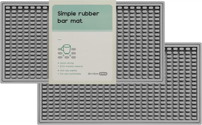 2 Pack Bar Mat, Drying Mat Household Bar Tools,Gray Cocktail Bar Mat 5.9''X12''，Suitable for Bar, Outdoor Camping, Home Bar Mats