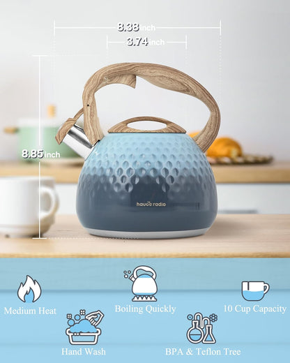 Tea Kettle, Loud Whistle Tea Kettles for Stovetop,Food Grade Stainless Steel Tea kettles for Stove Top with Anti-hot Ergonomic Handlefor Tea, Coffee, Milk,2.5QT