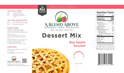 A Blend Above Big Apple Strudel No-Bake Dessert Mix, 3 Pack, No-Bake Cheesecake, Fruit Dip, Dessert Mix, Bagel Topping, Frosting, Cheesecake Filling, Quick and Easy to Make, Makes 16 Ounces, Cream