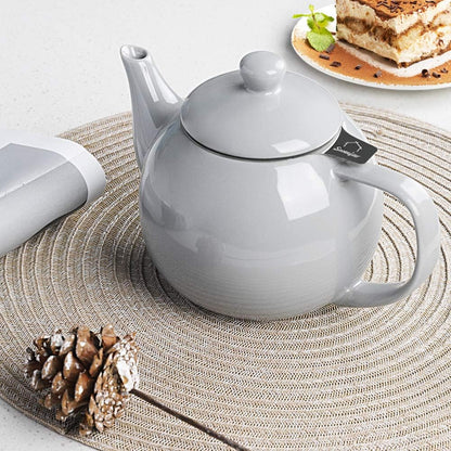Sweejar Porcelain Teapot with Removable Stainless Steel Infuser,Microwave & Dishwasher Safe Tea Pots for Loose Tea,Tea Infuser Pots for Chrismas Women Gift (30oz Gray)
