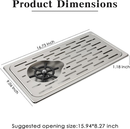 Pitcher Washer, Espresso Washer and Spray, Pitcher Rinser ，Drainage and Drip Tray, 304 Stainless Steel Bar Glass Washer Sink, Suitable for Home Kitchen, Hotel, Coffee Shop, Restaurant (Silver)
