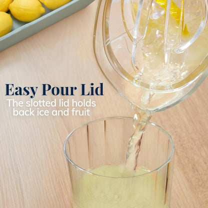 US Acrylic 72oz Acrylic Clear Acrylic Pitcher with Lid, Reusable, BPA-free, Indoor and Outdoor Pitcher for Water, Lemonade, Juice, and Soda Pop