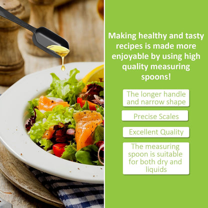 2 Pcs 1/2 Teaspoon(2.5 mL | 1/2 Tsp | 1/6 Tbsp | 2.5 cc | 1/16 oz) Stainless Steel Single Measuring Spoon, Long Handle Metal Measuring Spoon, Kitchen Gadgets for Cooking & Baking(Black)