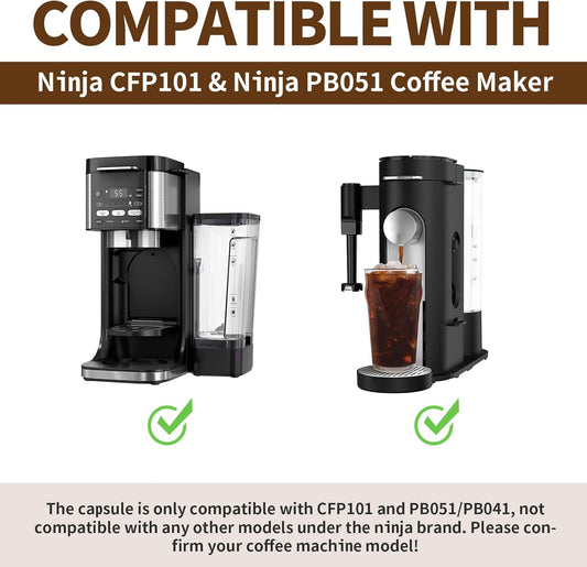2 Pack Reusable Pods for Ninja Dual Brew Coffee Maker, Stainless Steel Reusable K Pod Permanent K Cups Filters Coffee Accessories Compatible with Ninja CFP101 & Ninja PB051 Coffee Maker
