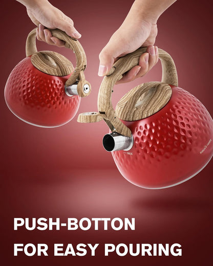 Tea Kettle,2.5 Quart Stovetop Tea Kettles Loud Whistle,Food Grade Stainless Steel Water kettles for Stove Top with Anti-hot Ergonomic Handle,Suitable for All Heat Sources