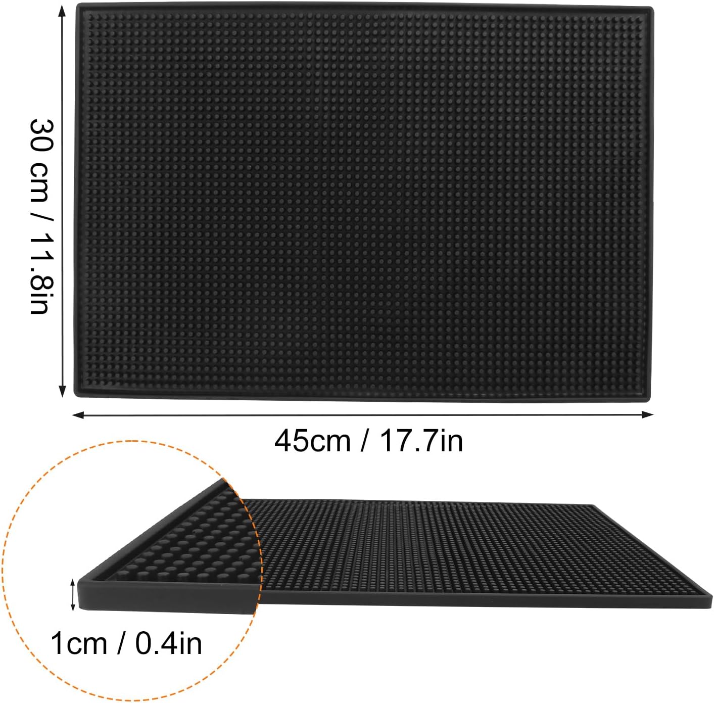 5 Pack Rubber Bar Mats, 18" x 12" Black Bar Service Mat, Spill Mat for Countertop, Bartending, Rubber Bar Mats, Efficient and Stylish Solution for Every Bartending Need,by KUKLIPJIM