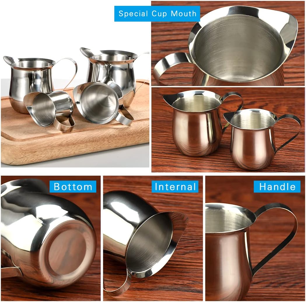 Rolin Roly 150ML Milk Frothing Pitcher Stainless Steel Small Bell-Shaped Creamer Coffee Jug for Barista Cappuccino Espresso Cups Latte Art Pitcher