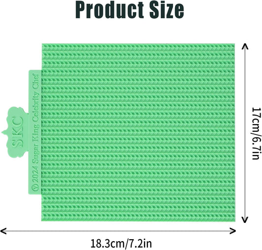 KALAIEN Sweater Texture Fondant Impression Mats Knit Fondant Embosser Texture Mats for Clay Cake Decorating Fondant Molds 1Pcs(Style 1)