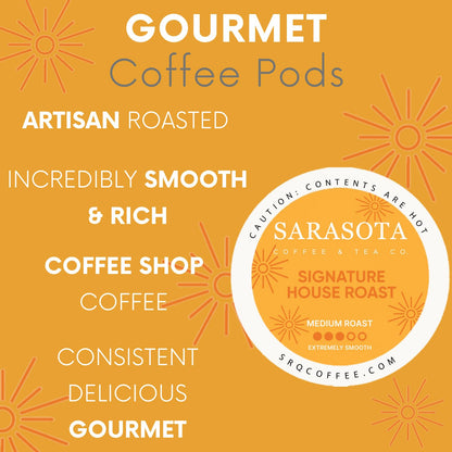 Sarasota K-Cup Coffee Pods | Medium Roast Coffee | Breakfast Blend | Single Serve for Keurig Brewers | Gourmet, Low Acid, Mold Free | 24 Count