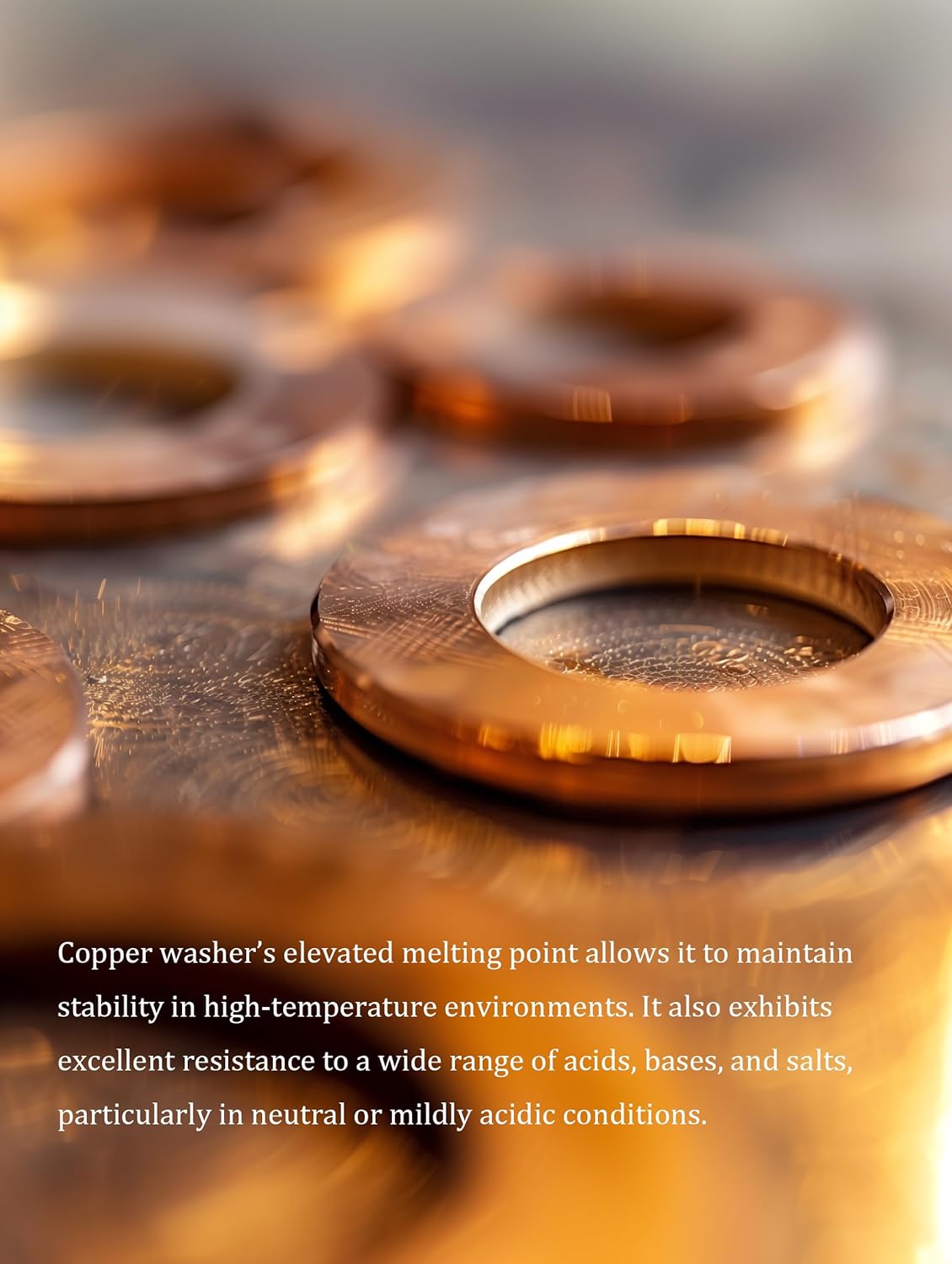 M36 Flat Washer Copper Sealing Ring, 36mm ID 42mm OD 1.5mm Thickness Metric Sealing Gasket, 10 Pieces