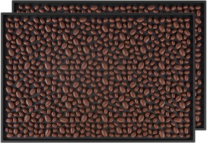 Rubber Rubber Bar Mat Set of 2 18"x12", Black – Durable, Non-Slip, Non-Toxic Spill & Drying Mats for Bars,Restaurants,Coffee Shops, Countertops & Tabletops Hairdressing Tool Protective pad.