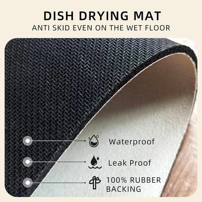 Dish Drying Mat, Diatomaceous Earth Soft Coffee Mat, Absorbent Silicone Dish Drying Mat for Kitchen Counter or Sink for Kitchen Bathroom Coffee Bar (Sector Geometry, 12 x 16 Inches)