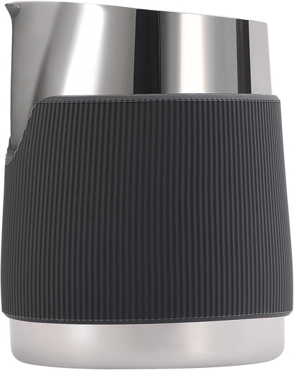 Normcore Handleless Milk Frothing Jug, Milk Pitcher 15.2 oz, Milk Frother Steamer Cup Stainless Steel Espresso Cup, Round Spout, Silver, 450 ml