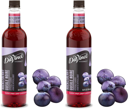 DaVinci Gourmet Classic Huckleberry Syrup, 25.4 Fl Oz (Pack of 2)