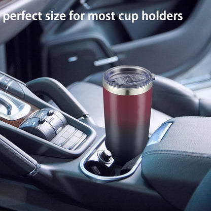 COMOOO 20oz Double Wall Vacuum Insulated Travel Mug, Stainless Steel Tumbler with Lid and Straw Durable Powder Coated Insulated Coffee Cup for Cold & Hot Drinks（Mystery Moon, 1 Pack）
