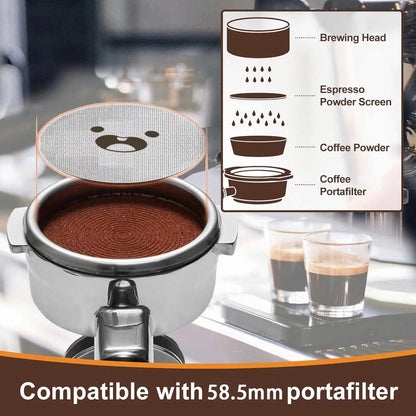 58.5mm Espresso Puck Screen, Lower Shower Screen, Metal Coffee Reusable Filter for 58mm Espresso Portafilter Basket, 1.7 Thickness(Loving)