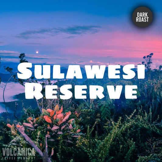 VOLCANICA COFFEE COMPANY Sulawesi Reserve Coffee, Dark Roast, Celebes Kalossi, Whole Bean, Fresh Roasted, 16-ounce