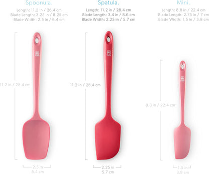 DI ORO - Large Silicone Spatula - 600ºF Heat-Resistant Spatula - Seamless Design - Pro-Grade Non-Stick Silicone Rubber with Reinforced Stainless Steel S-Core Technology (RED)