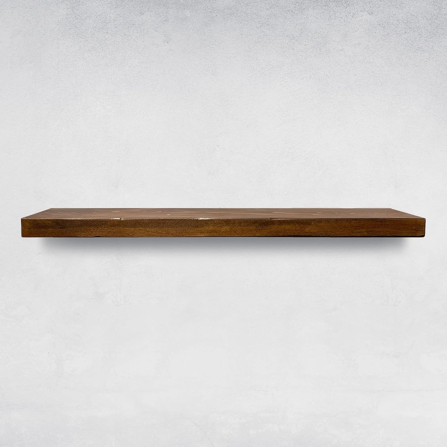 URBANDI, Rustic Floating Shelves, Set of 2, Hidden Bracket, Solid Wood, Heavy Duty, Wall Mounted Shelves, (Provincial, 60Wx8D)