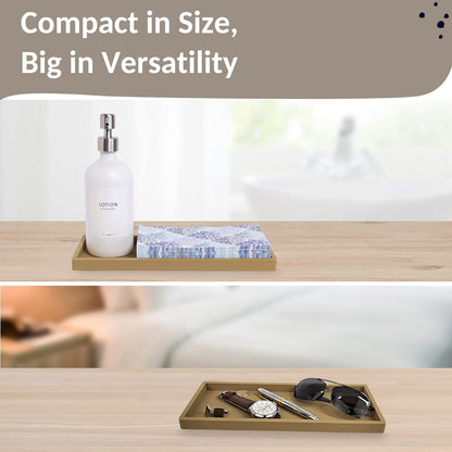 Countertop and Vanity Tray - 11.7" Silicone Bathroom Tray, Flexible Dish Soap Holder for Kitchen, Bathroom Counter Organizer, Shower Toilet Tank Trays Décor Accessories, Sink Makeup Mat Oil