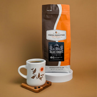 Fresh Roasted Coffee, Organic Black Knight | USDA Organic, Kosher | Dark Roast 2 lb (32 oz) Whole Bean