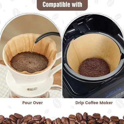 Coffee Filters, Size 04 Unbleached Cone Filters 8-12 Cup, 200 Count Disposable Natural Paper Filters, 04 Cone Filters For Pour Over and Drip Coffee Maker