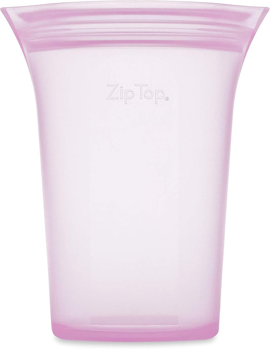 Zip Top Reusable Food Storage Bags | Large Cup [Lavender] | Silicone Meal Prep Container | Microwave, Dishwasher and Freezer Safe | Made in the USA
