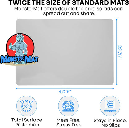 Extra Large Silicone Craft Mat 48x24 Inch – Heat Resistant Table Protector, Non-Slip Surface for Painting, DIY, Clay, Bakin, Easy Clean, Rolls Up – Use as Floor or Cutting Mat by MonsterMat