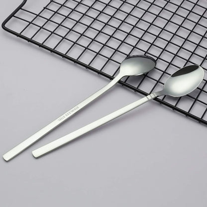 Morcte 12 Piece Long Ice Tea Spoon, Stainless Steel Long Handle Stirring Spoon