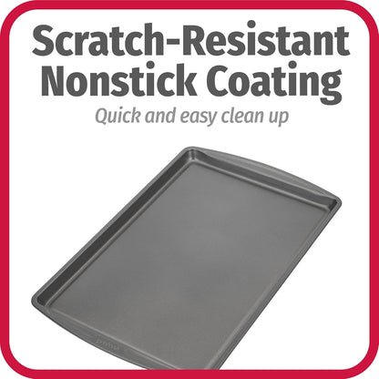 GoodCook AirPerfect Non-Stick 17” X 11" Cookie Sheet Set , Homemade, Frozen & Leftover Slices, Set of 2