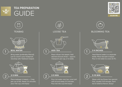 Teabloom Stovetop & Microwave Safe Glass Teapot with Removable Loose Tea Glass Infuser – Includes 2 Blooming Teas – 2-in-1 Tea Kettle and Tea Maker – Tea Purist's Choice