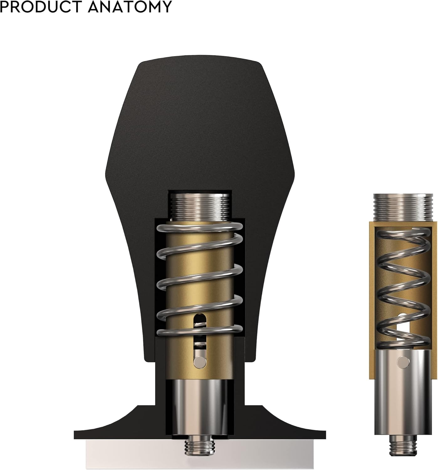 Normcore 58mm Coffee Tamper - V4 Spring-loaded Tamper with Stainless Steel Flat Base - 15lb / 25lb / 30lbs Replacement Springs - Anodized Aluminum Handle and Stand - Fits 58mm Standard Baskets