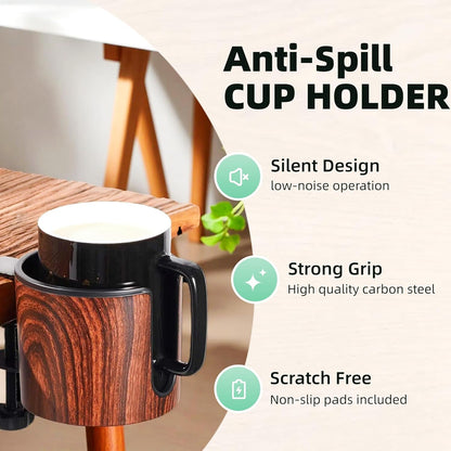 2pcs Cup Holder for Desk (2PCS Walnut Design)
