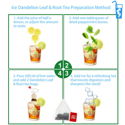 Samcci - Dandelion Leaf & Root Tea bags, 50 Teabags, Natural Roasted Dandelion Herbal Tea for Liver & Kidney Health, Support Digestion & Enhance Immune System, Caffeine Free