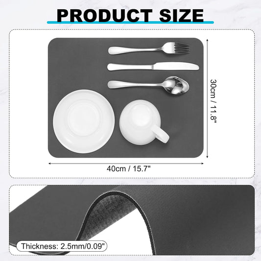 uxcell Silicone Mats for Kitchen Counter, 15.7" x 11.8" Non-Slip Countertop Protector Mat Heat Resistant Coffee Mat Waterproof Table Placemat, Dark Gray