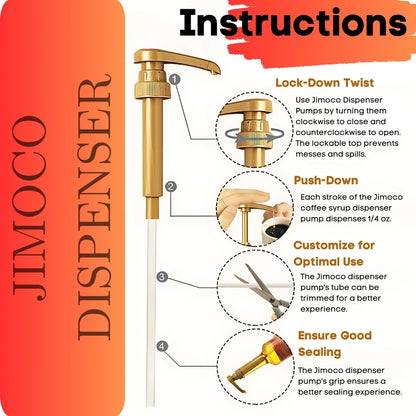 Original Bestsellers Syrup Variety 6-Pack - Vanilla, Peach, Strawberry, Coconut, Salted Caramel & White Chocolate - Coffee & Italian Soda Flavor Syrup with 6 Jimoco Dispenser Pumps