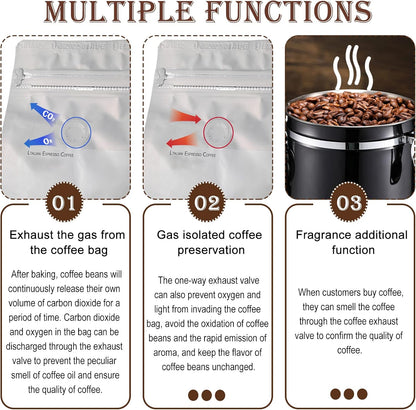 Tondiamo 22 Pcs Co2 Valve Filter Set Replacement for Coffee Canisters Airtight with 2 Rubber Rings, Degassing One Way Breather for Bean Container, Bag, Food Bags