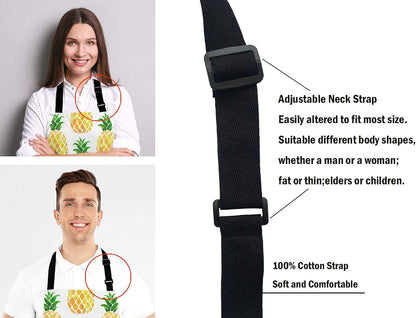 Funny Hipster Baking Apron Novelty Cooking Chef Present For Men Womens Baking Present Full BBQ Grilling Kitchen Apron Pineapple
